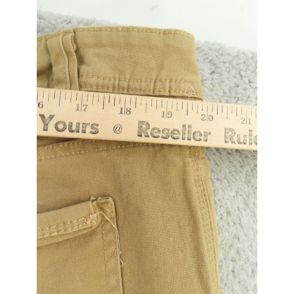 Eddie Bauer Pants 38x31 Brown Canvas Workwear Knee Reinforced Relaxed Baggy - Picture 8 of 12